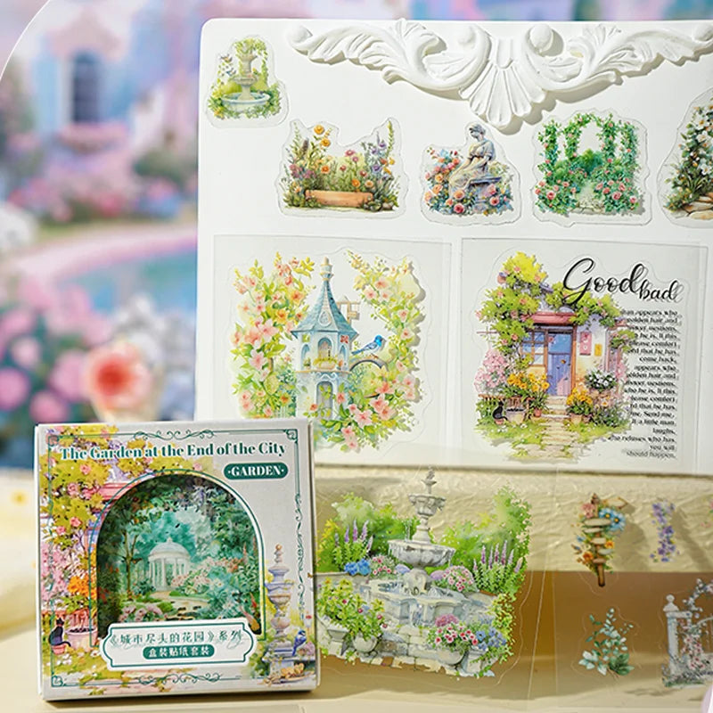 45pcs Garden at City End Series Sticker Set | Urban Landscape Decals for Journal Scra lifestyle view