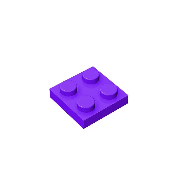 Gobricks Plate 2 x 2 Building Block | Compatible with Lego 3022 close-up view