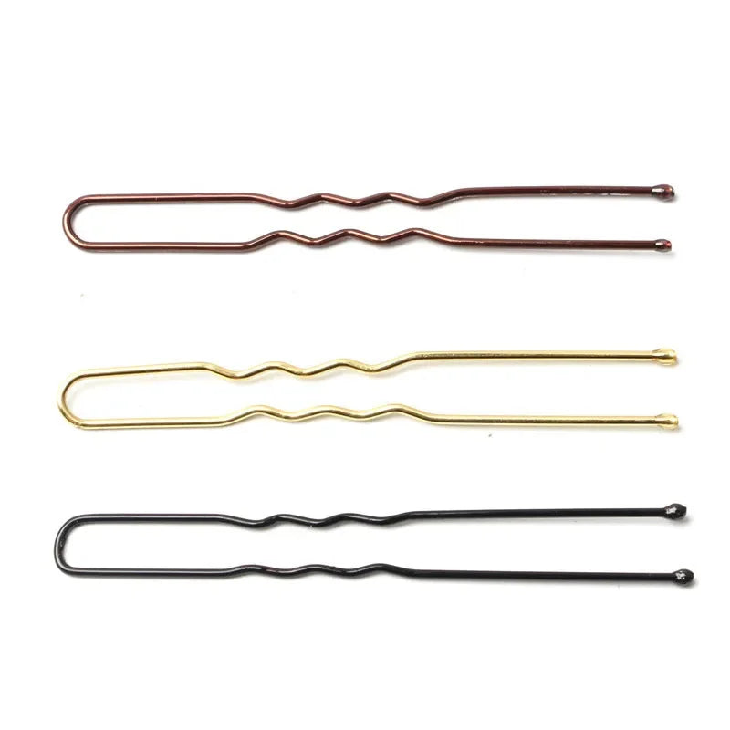 5/6/7cm U Shaped Metal Hair Pins Waved Hair Clips Bridal Hair Pins Alloy Bobby Pins Ba close-up view