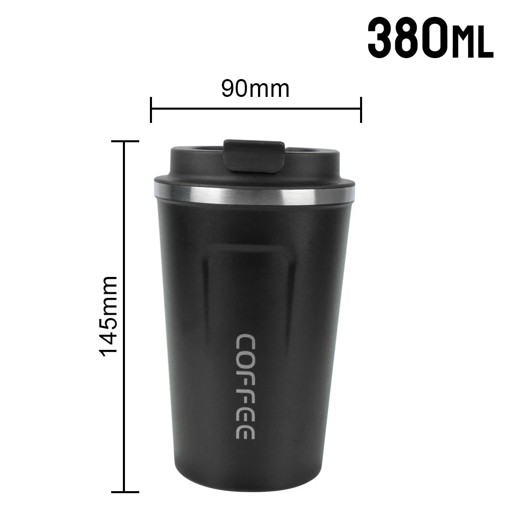 Thermo Cafe Double Stainless Steel Coffee Mug for Tea Water Coffee 380/510ML Leak_Proo close-up view