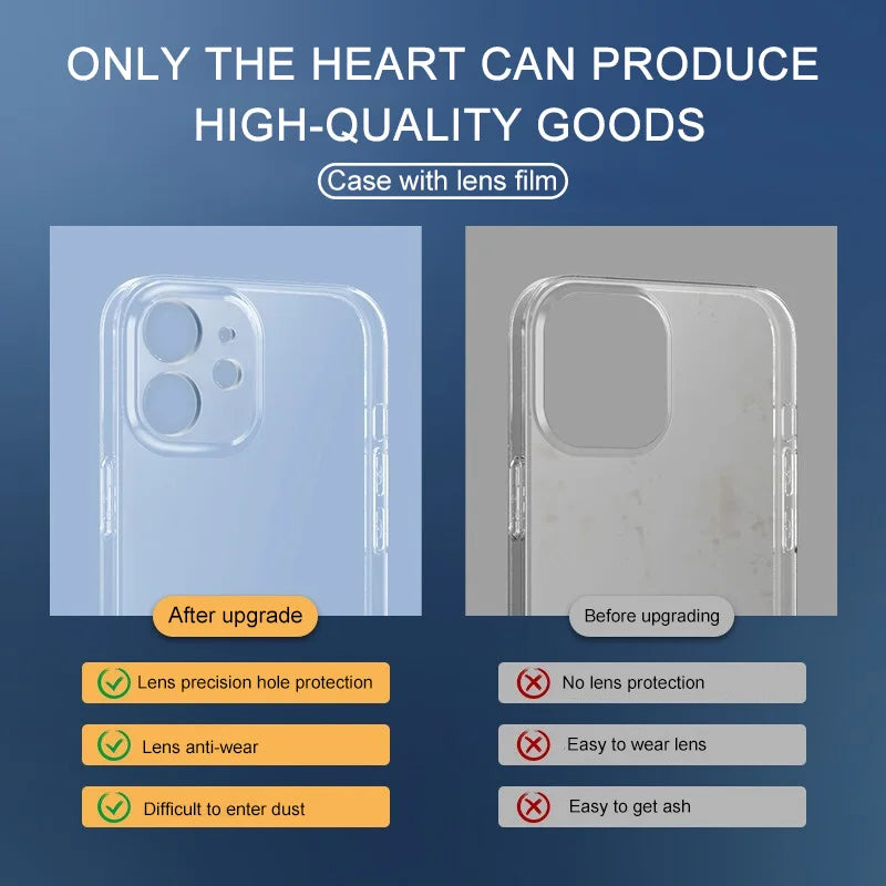 Ultra Thin Clear Phone Case For iPhone 11 12 13 14 15 16 17 18 Pro X XR XS Max Mini 7 8P detail view
