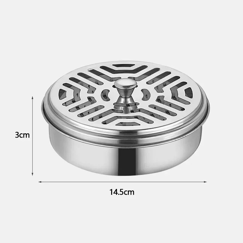 Mosquito Coil Tray Portable Holder Hotel Insect Repellent Rack With Cover Summer Anti- close-up view
