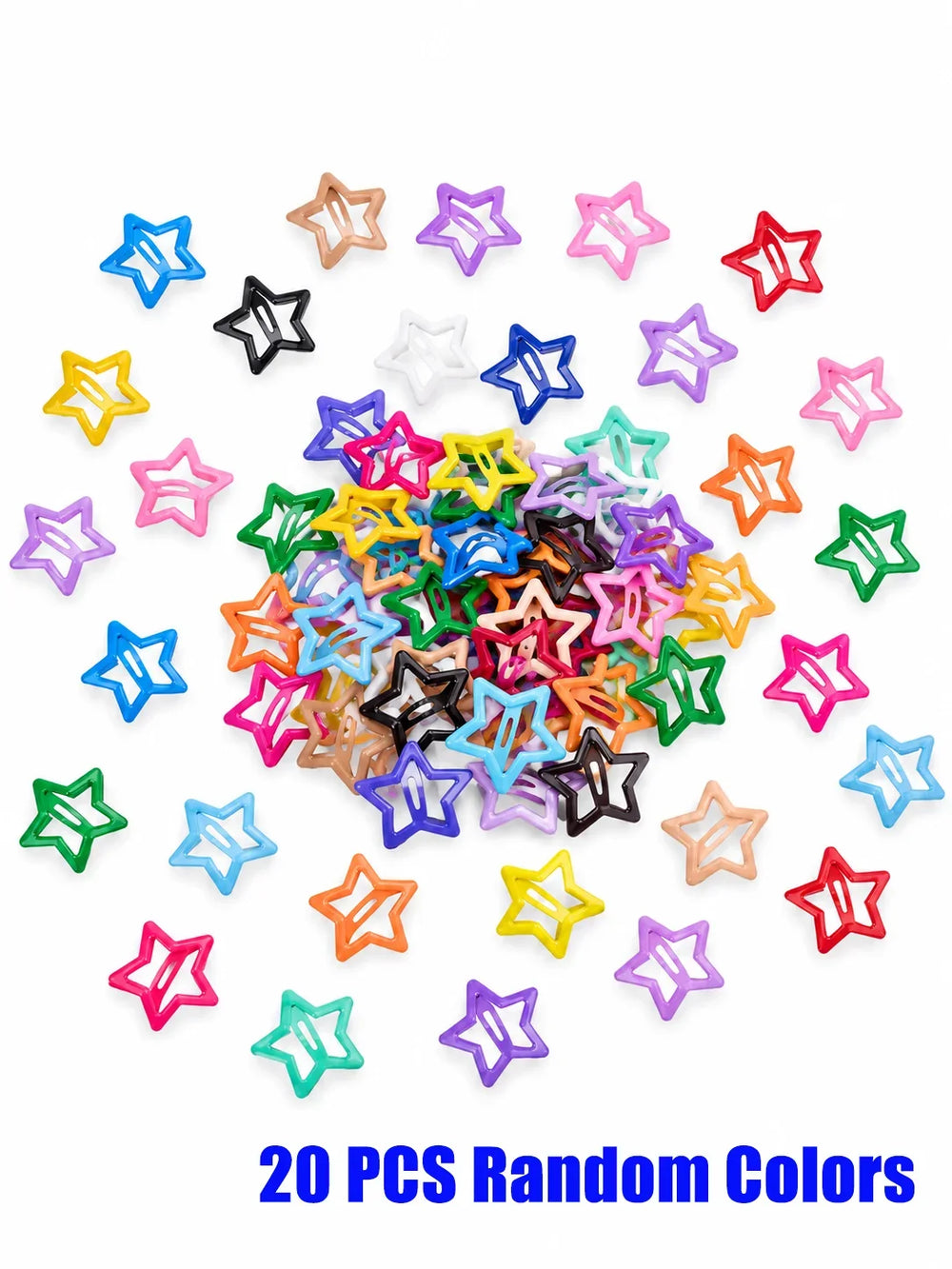 Colorful Star BB Hair Clips Y2K Snap Hair Clips Star Shape Barrettes Non Slip Hair Acces detail view