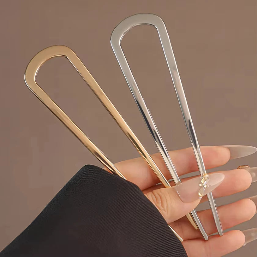 AWAYTR Girls French Pins Hair Pins Metal U-Shaped Hair Clip Hair Vintage Twist Hairpin Long Thick Hair Updo Bun Women Gifts