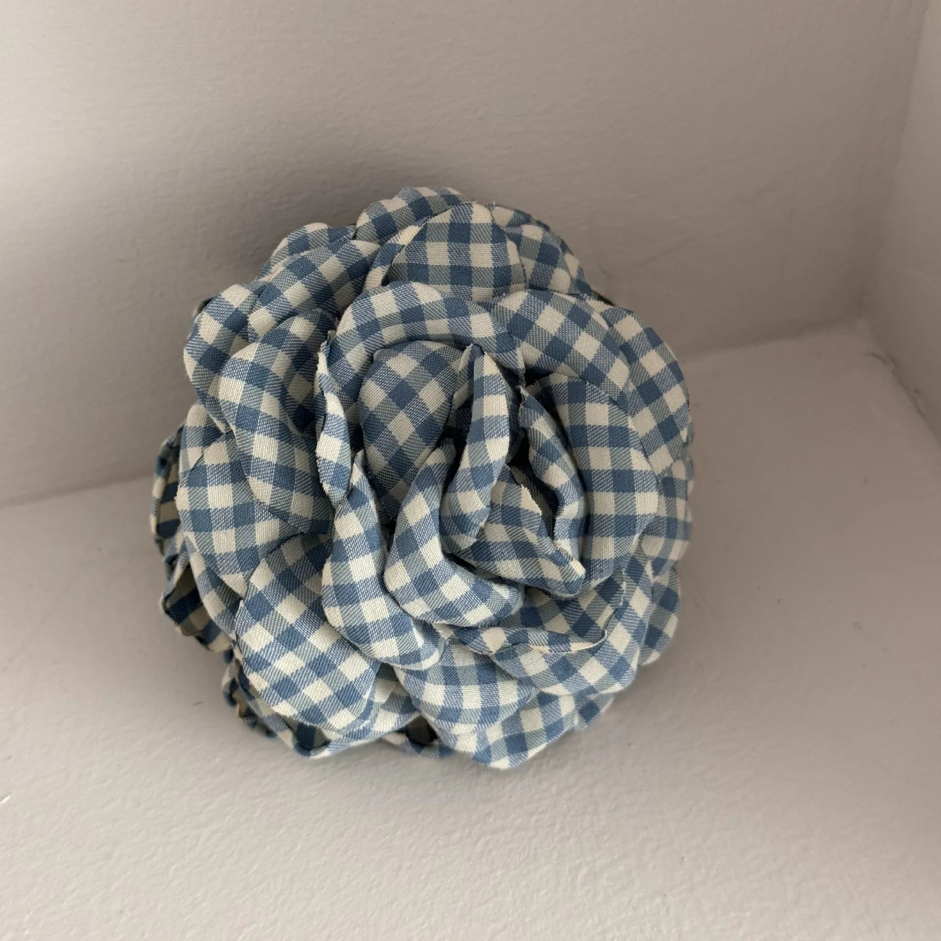 Plaid Fabric Flower Hair Claw Clips for Women Girls Korean Fashion Summer Vacation Ponytail Holder Hair Styling Accessories New