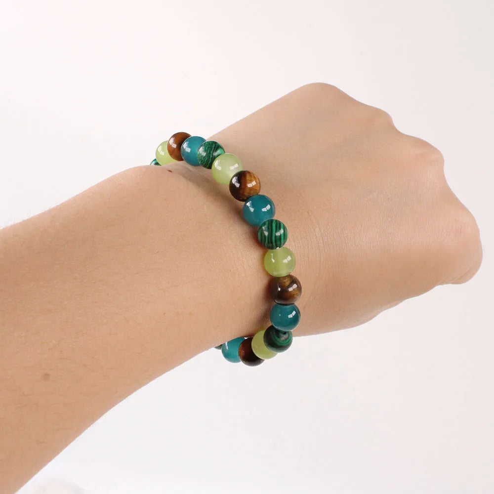 Rich Money Bracelet Women Tiki Bohemian Natural Stone Tiger Eye Stone Bangles Trendy Hol detail view