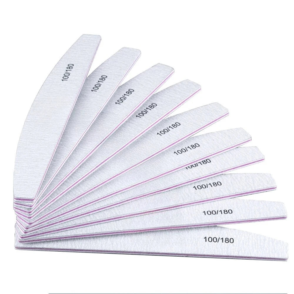 10Pcs/Lot 80/100/150/180/240 Grit Limas Trimmer Lime Nail Art Ongle Manicure Tool Nai alternate view