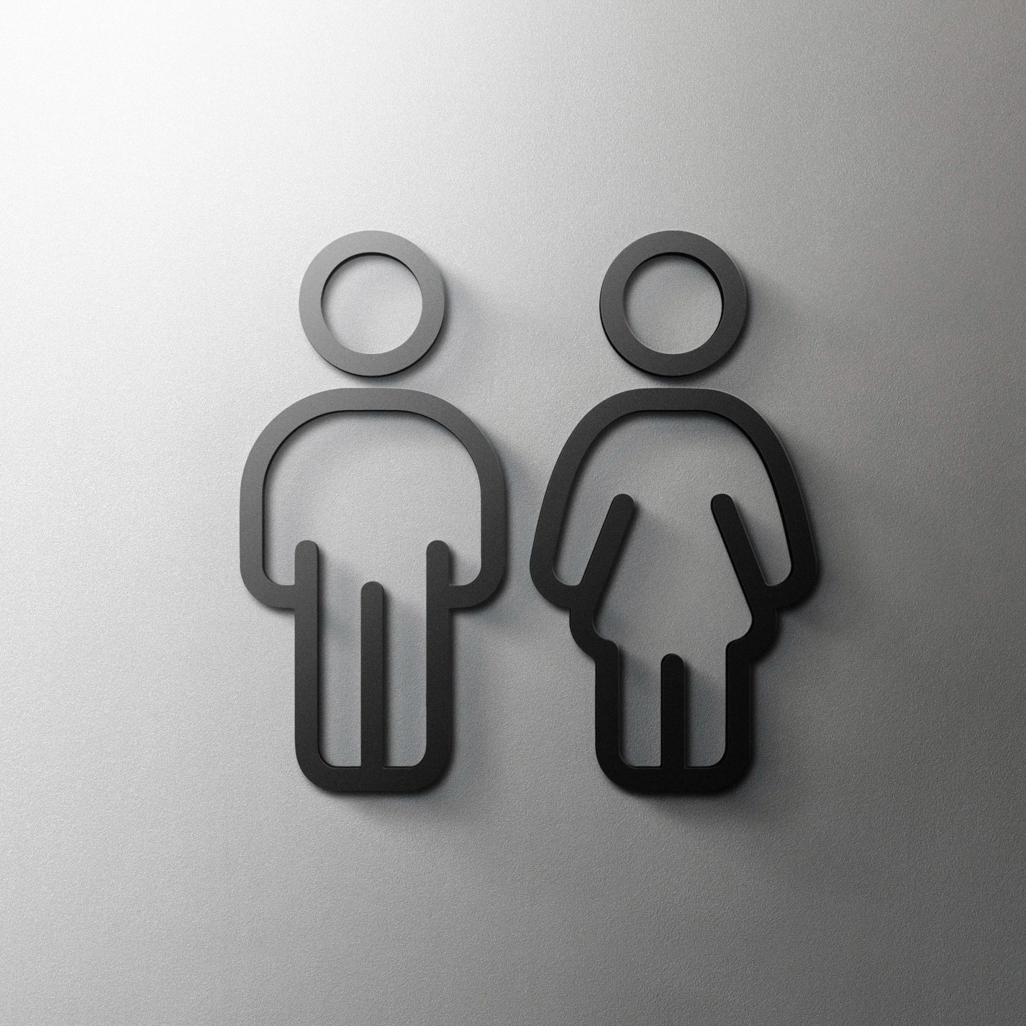 CIFBUY Acrylic 3D WC Toilet Door Sign Modern Self-Adhesive Salon Restaurant Hotel Min alternate view