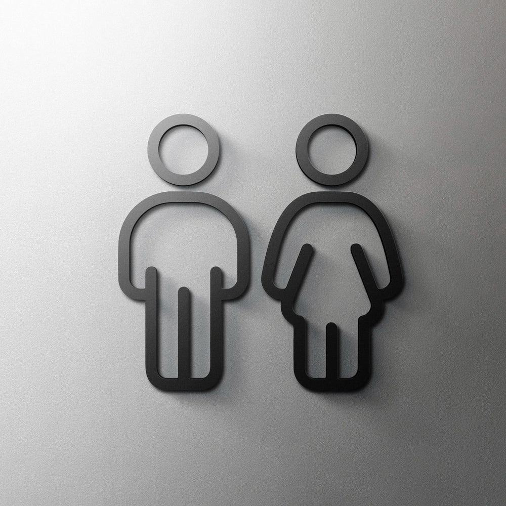 CIFBUY Acrylic 3D WC Toilet Door Sign Modern Self-Adhesive Salon Restaurant Hotel Min alternate view