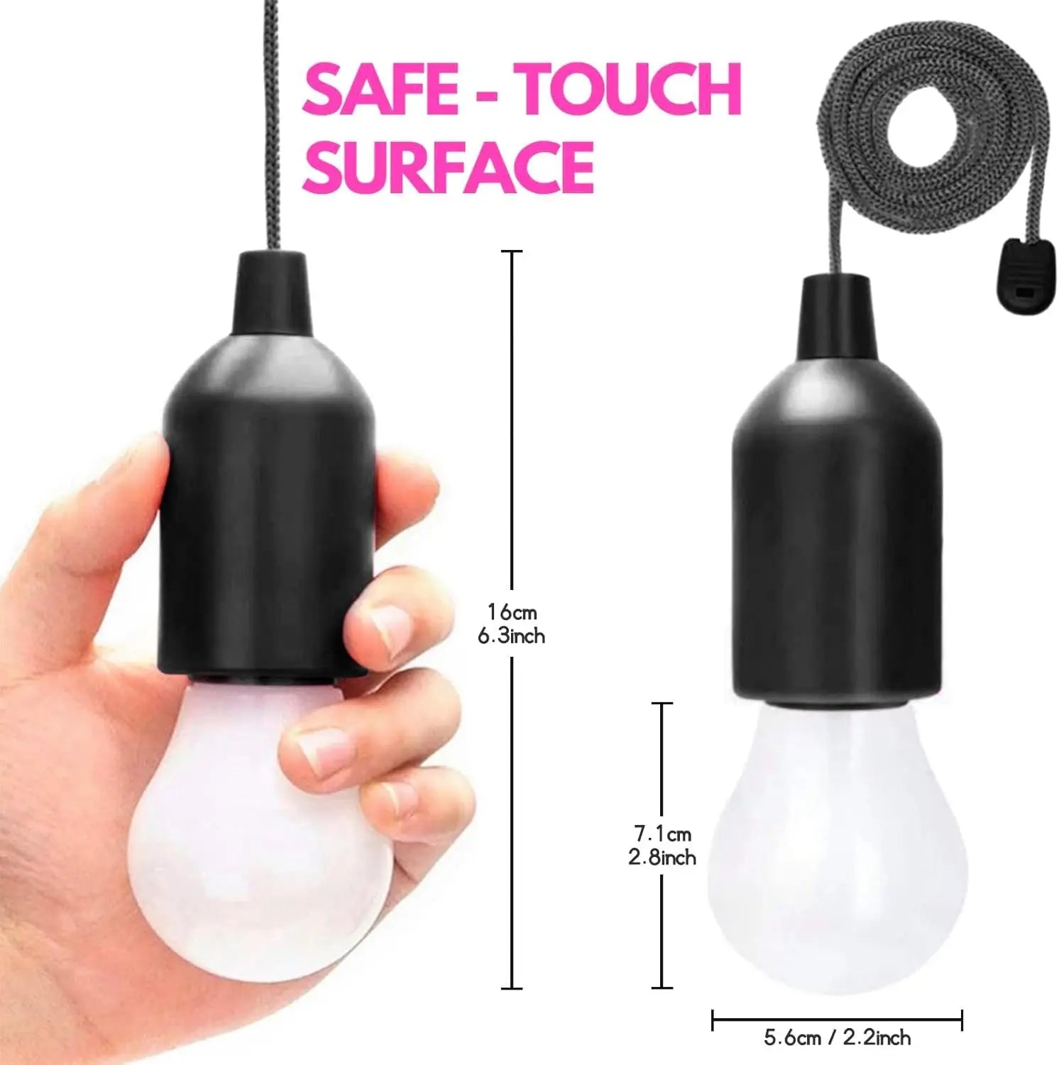Battery Operated LED Pull Cord Light | Portable Hanging Lantern for Camping, Garden, lifestyle view