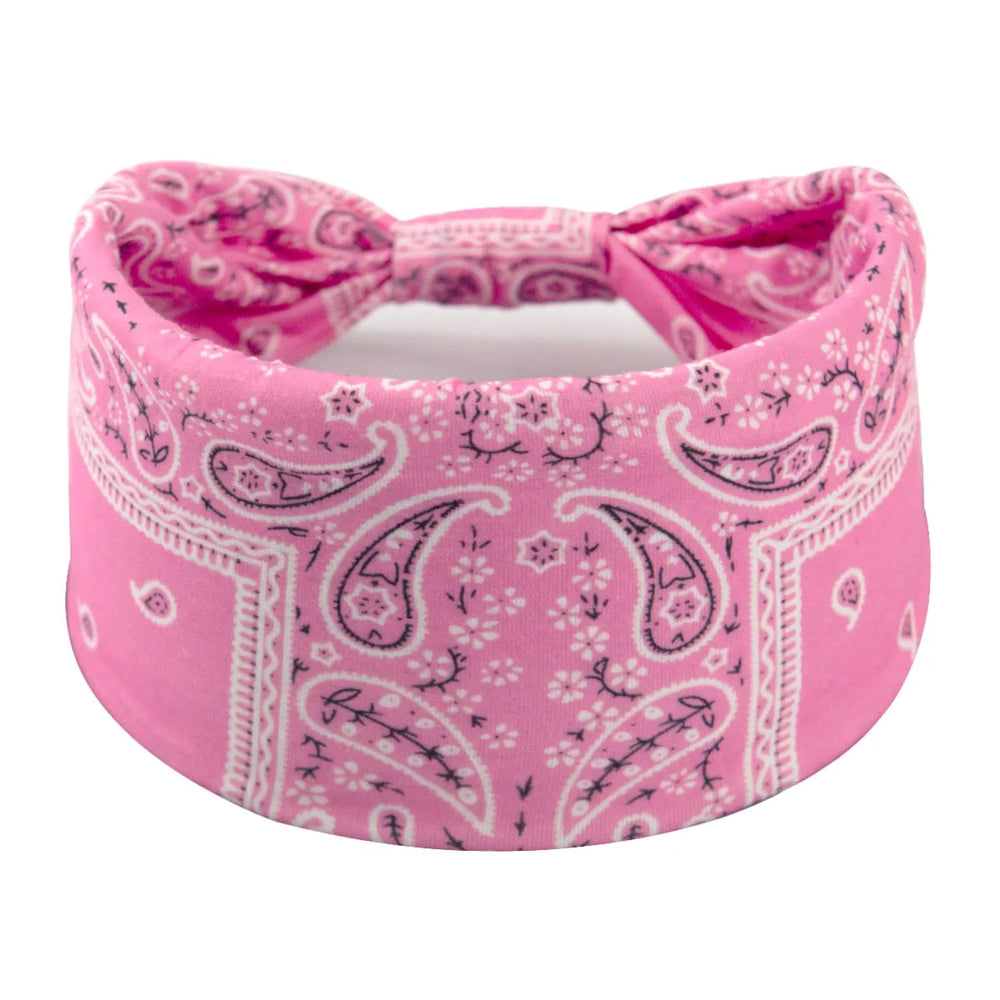 Bohemian Soft Twist Knotted Wide Edge Headband Women Sports Soft Yoga Turban Bandana lifestyle view