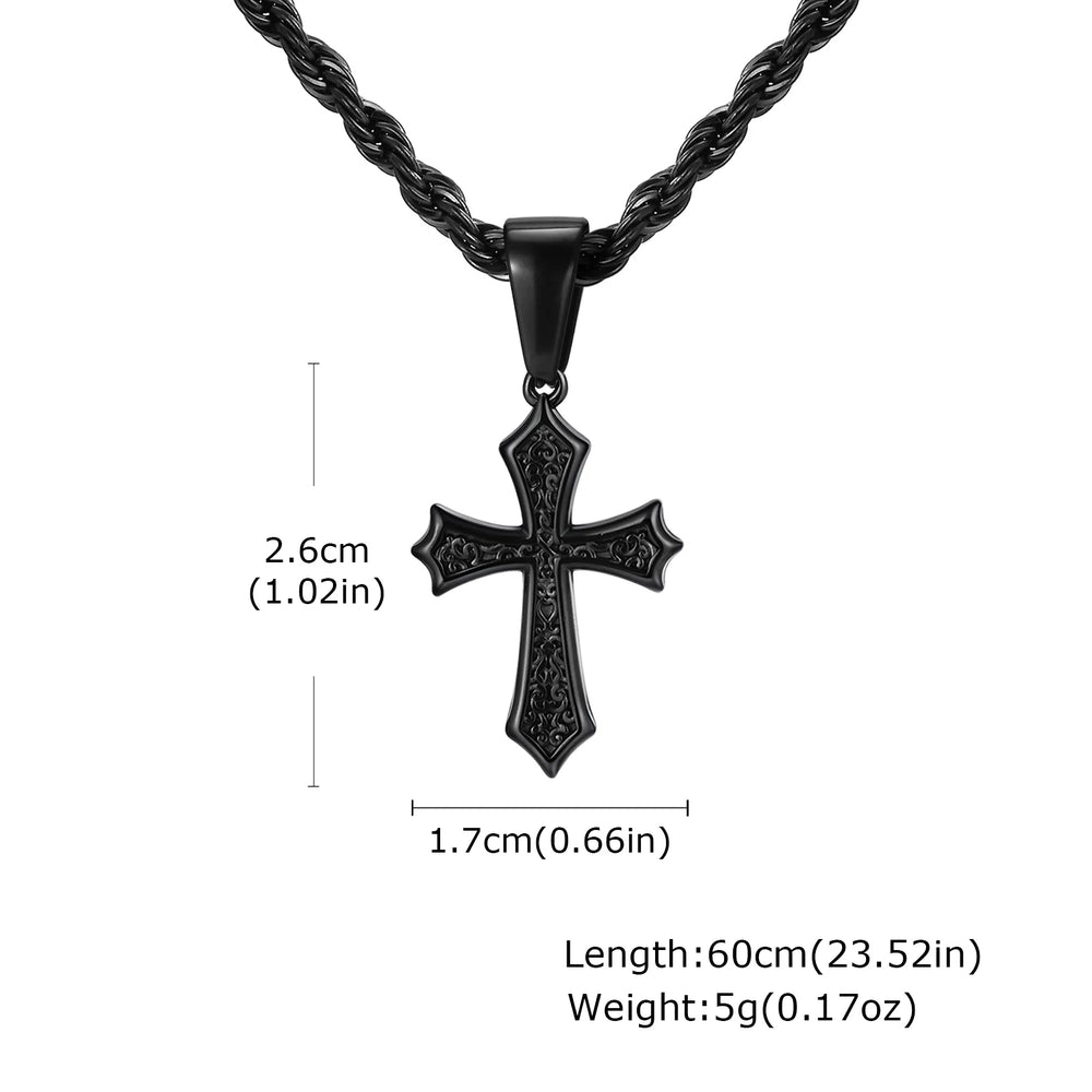Hip Hop Cross Necklace for Men Women | Stainless Steel Chic Cross Pendant Christian J lifestyle view
