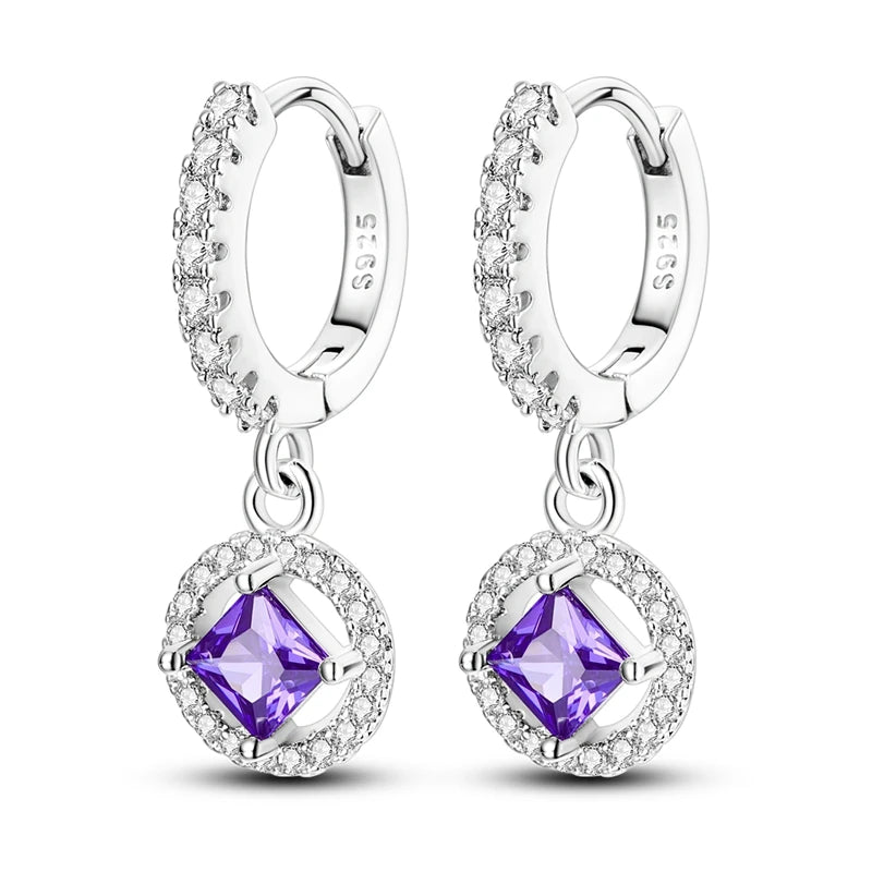 925 Sterling Silver Hoop Earrings with Zircon | Classic U-Shaped Women Jewelry