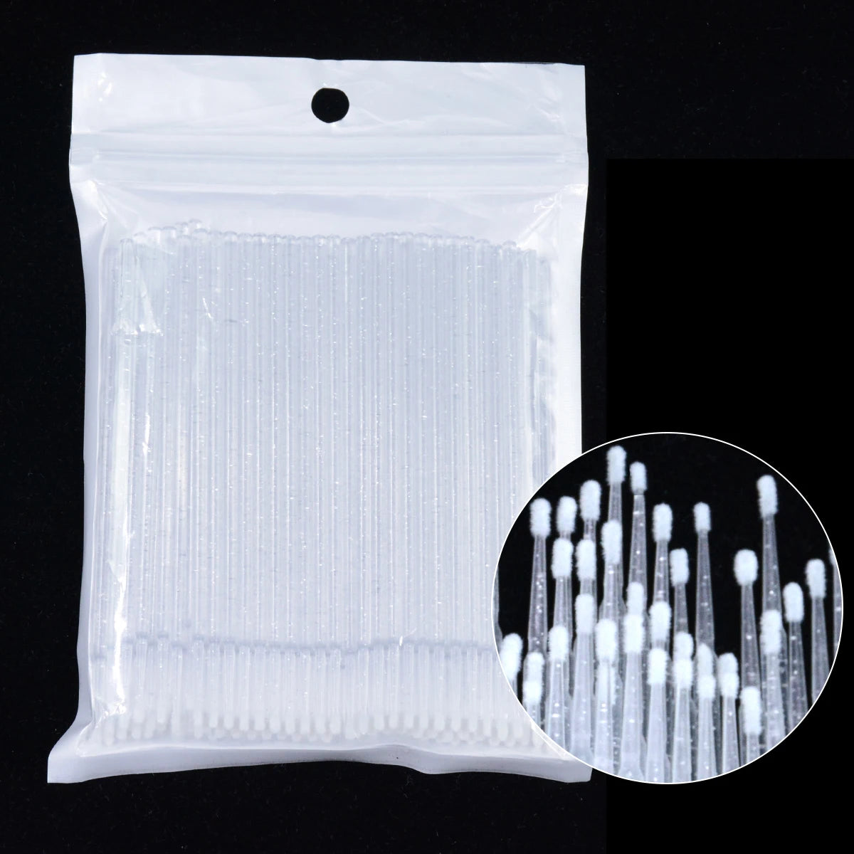 100Pcs Eyelash Cleaning Brush Lash Extension Micro Cotton Swab Individual Eyelashes Microbrush Beauty Makeup Clean Remover Tools