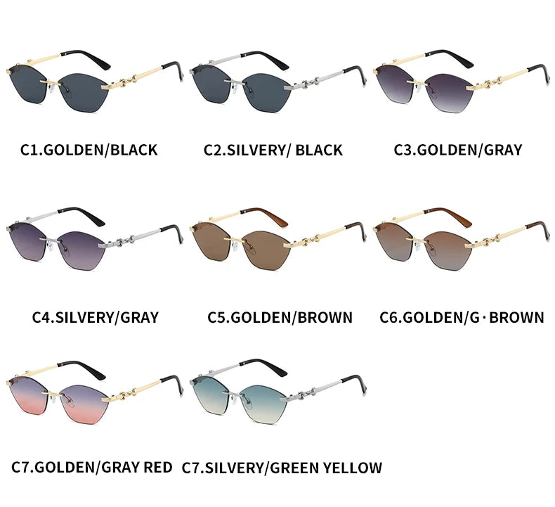 2026 Rimless Sunglasses for Men with Metal Chain Detail | Niche High-End UV Protectio lifestyle view
