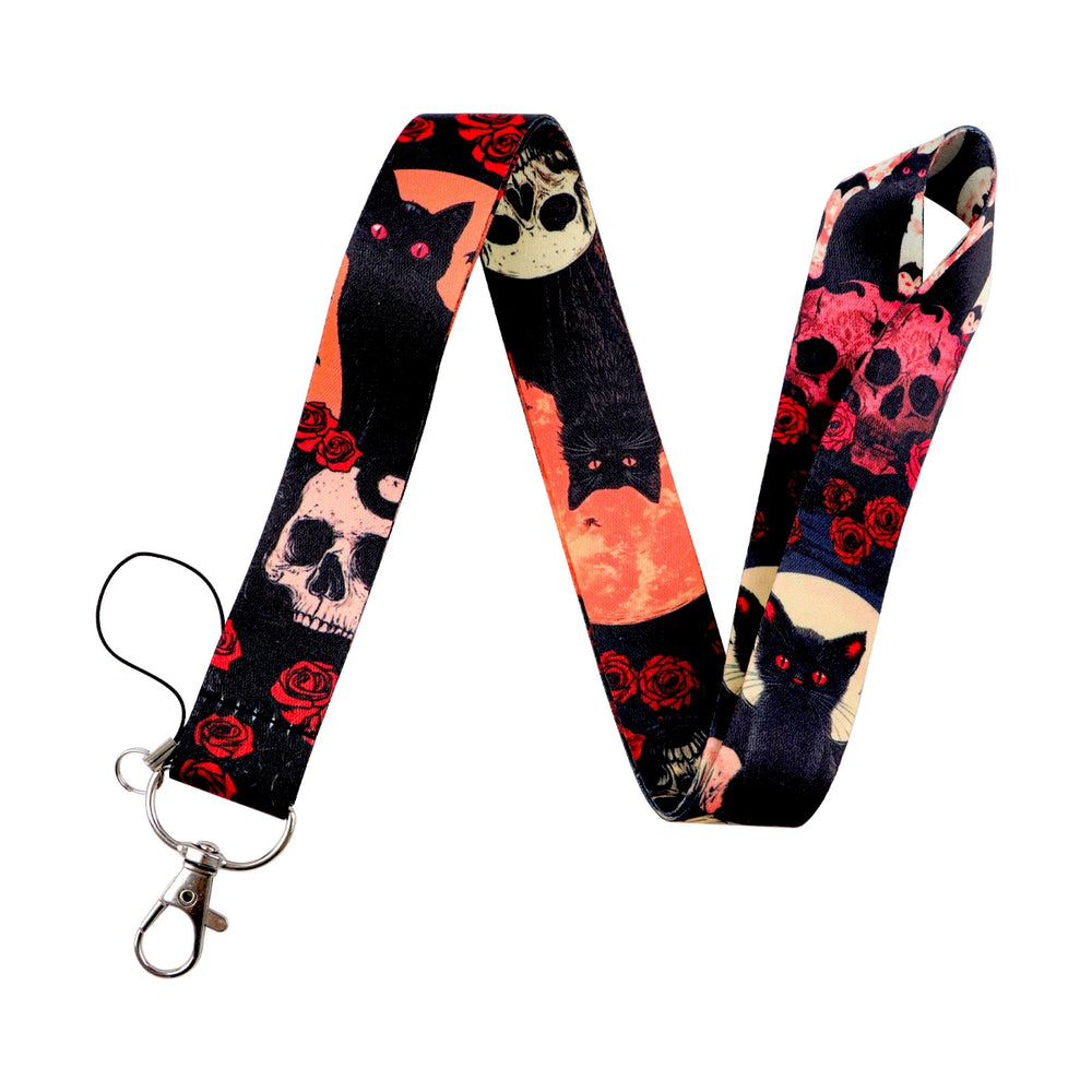 Human Skeleton Lanyard Card Holder Neck Strap for key ID Card Phone Straps Badge Holde close-up view