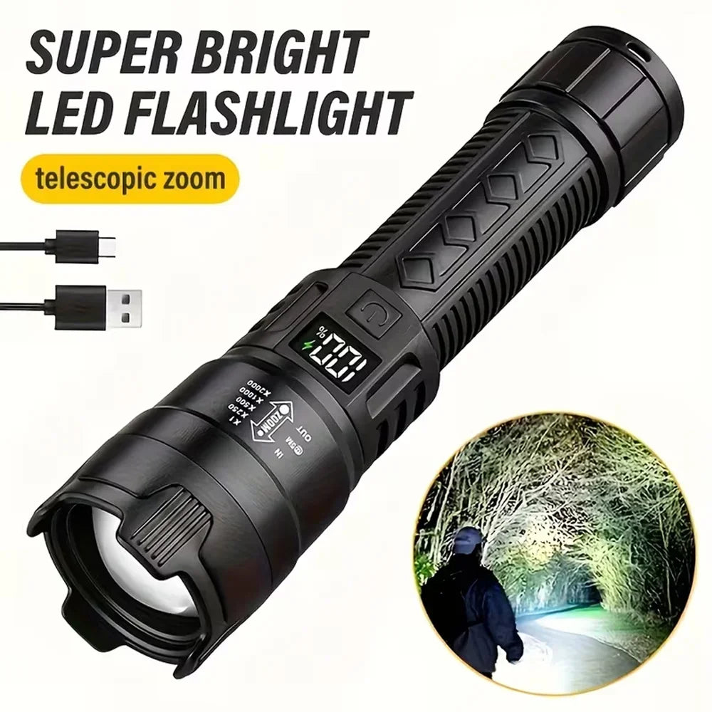 LED Tactical Flashlight P50 Telescopic Zoom Rechargeable alternate view