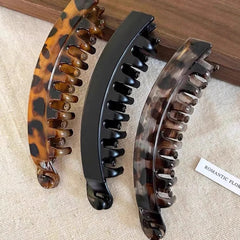 Tortoiseshell Banana Hair Clip Fish Shaped Hairpin Strong Grip Non-Slip Hair Claws Hairgrips Twist Clamp Ponytail Barrettes