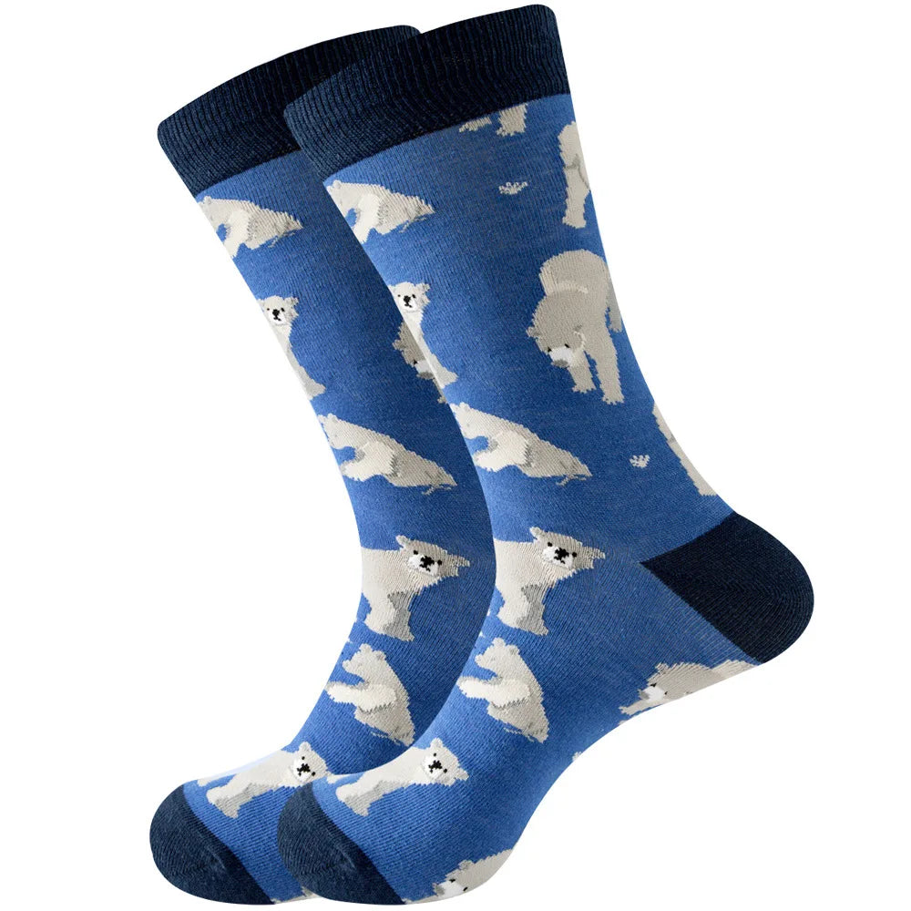 New Happy Mens Socks Women Novelty Cartoon Sock Combed Cotton Funny Men's Big Size additional angle