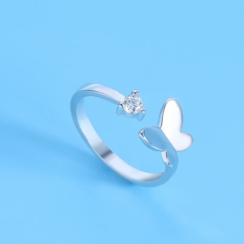 925 Sterling Silver Zircon Adjustable Ring | Women's Cocktail Jewelry alternate view