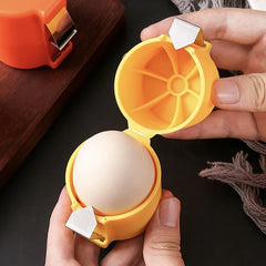 Manual Egg Shell Opener | Non-Stick Plastic Egg Cracker for Raw and Boiled Eggs close-up view