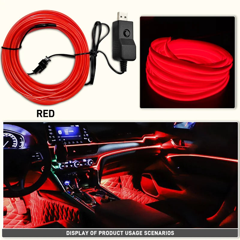 Car Interior EL Wire Neon Strips | Flexible LED Atmosphere Lamp lifestyle view