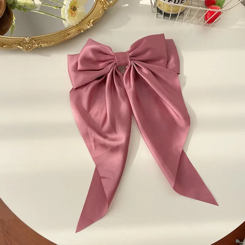 Satin Bow Hair Clips for Women Girls