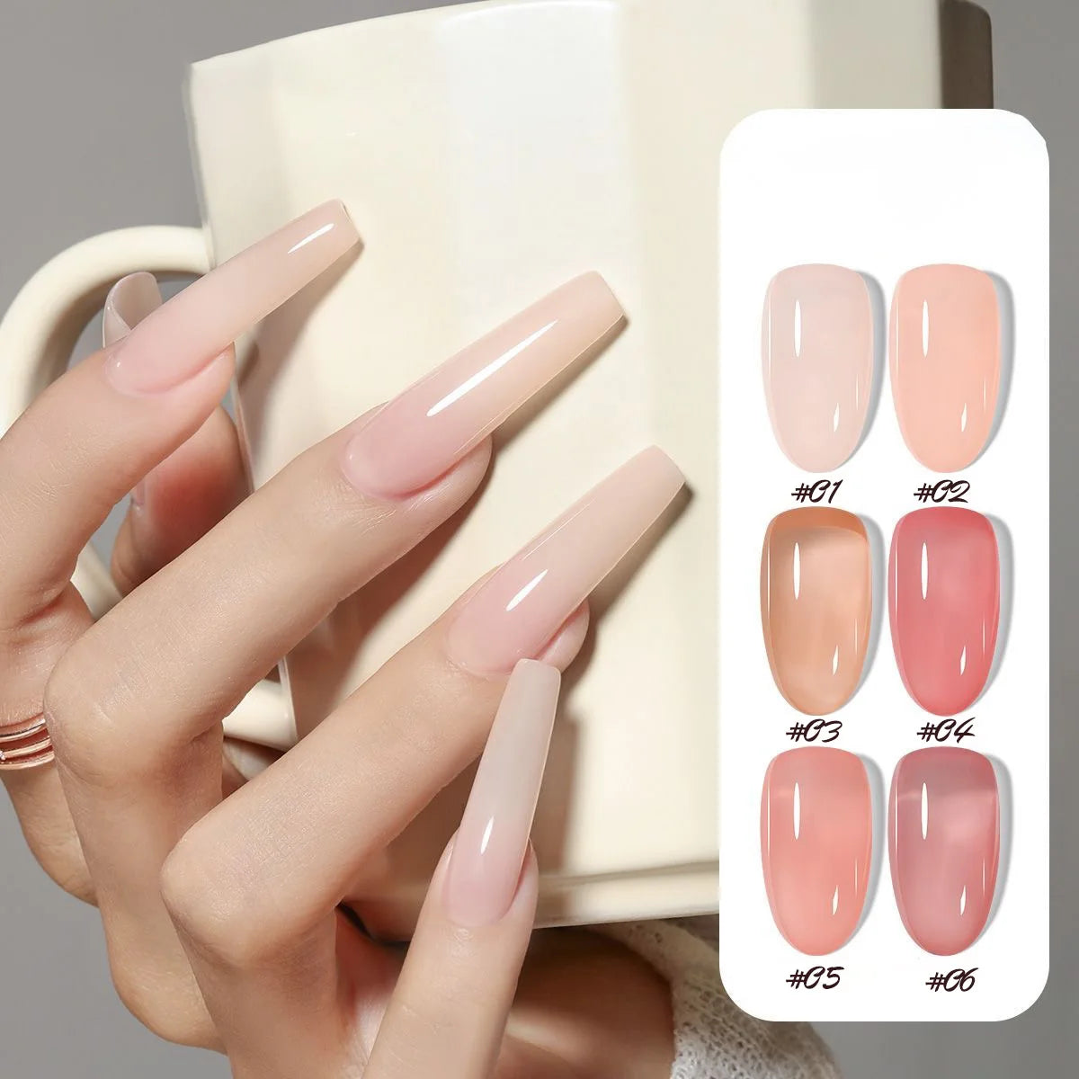 1-6pcs SHAKA Spring Ice Skin Naked Pink Gel Nail Polish 2026 New Style Versatile And alternate view