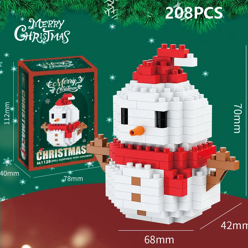 DIY Santa Reindeer Building Blocks | Christmas Domino Game Set close-up view