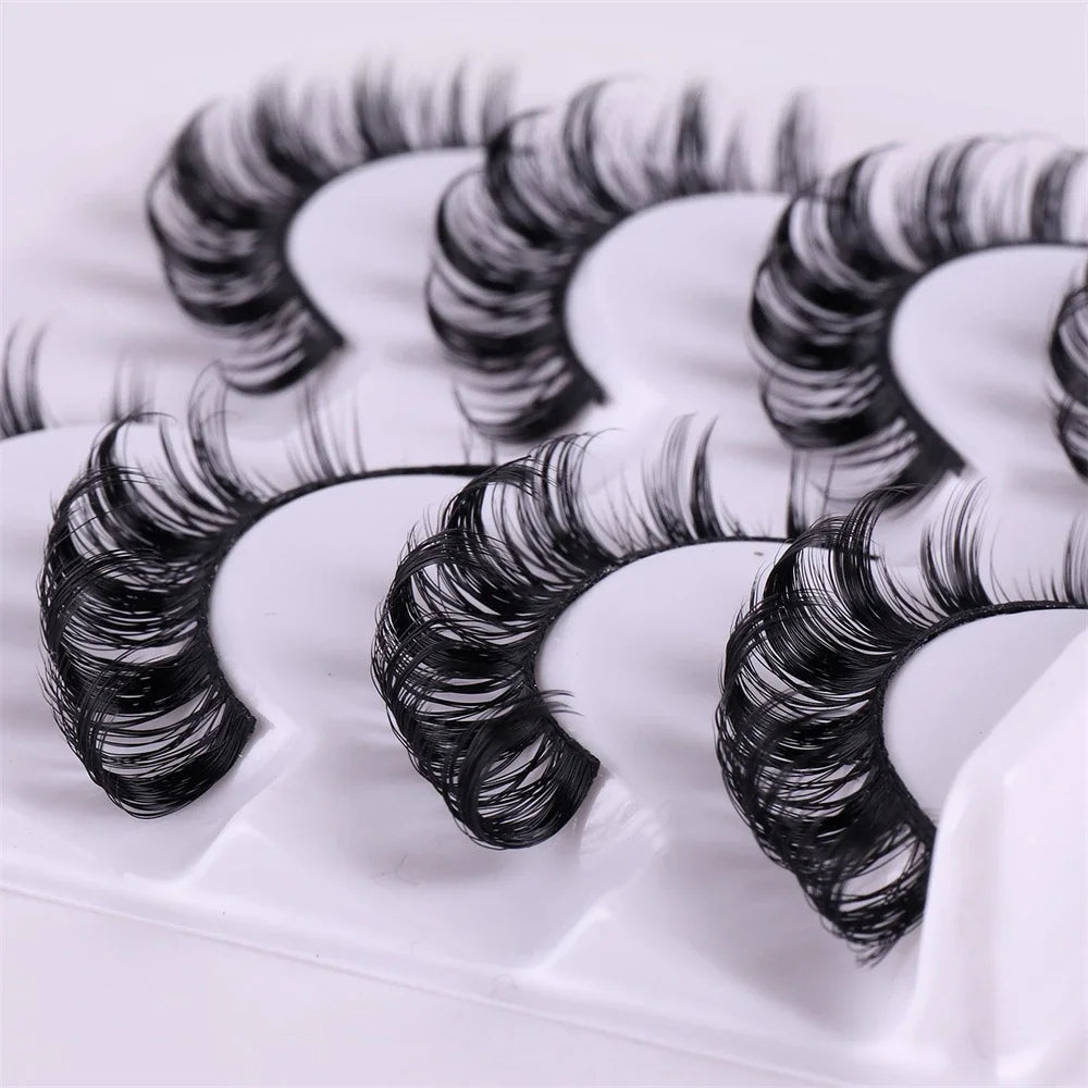4 Pairs 3D Mink DD Curl Russian Lashes Reusable Fluffy Strip Eyelashes for Eyelashes alternate view