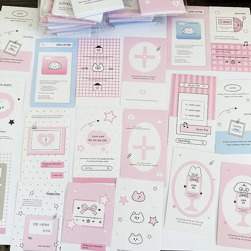 Pink White Star House Seal Stickers | 100pcs Minimalist Gift Wrapping Tape close-up view