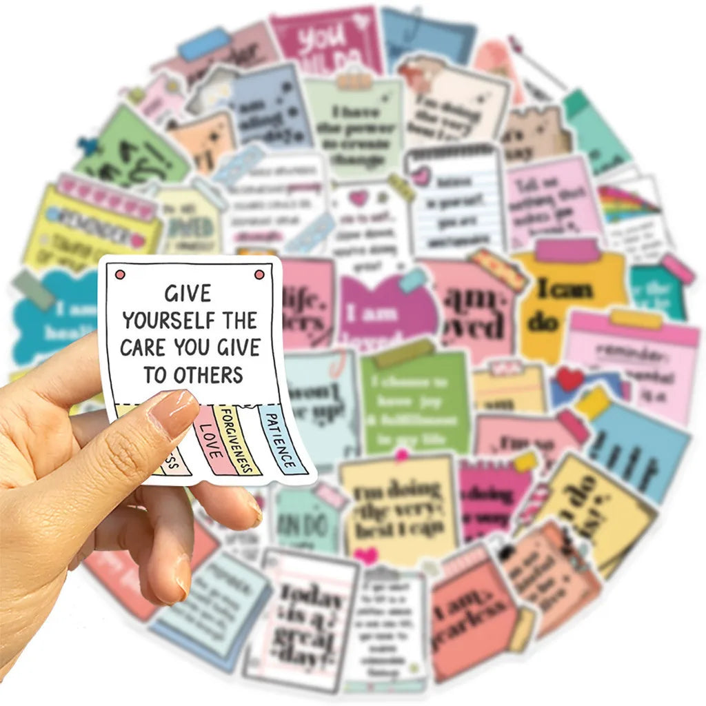 50PCS Self Affirming and Motivating Waterproof Graffiti Stickers for Helmet Bicycle H alternate view
