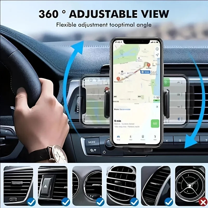 Car Phone Holder Car Air Vent Clip Mount Mobile Cell Stand Smartphone GPS Support For close-up view