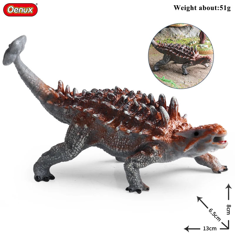 Oenux Jurassic Dinosaurs Action Figures Set | 5 Realistic PVC Models Collection Toy alternate view