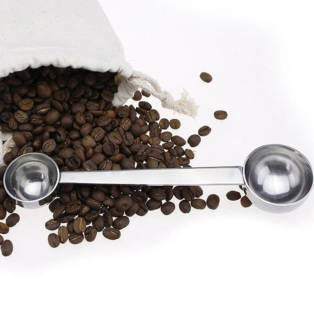 Double Side Measuring Spoon | Stainless Steel Coffee Scoop with Tablespoon and Teas additional angle