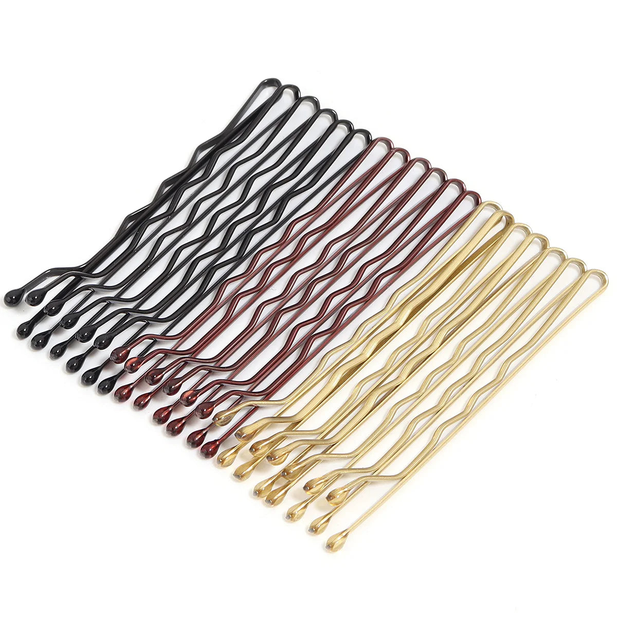 50pcs/lot 5cm U Shaped Metal Hairpins Waved Hair Clips Black Simple Bobby Pins Barr additional angle