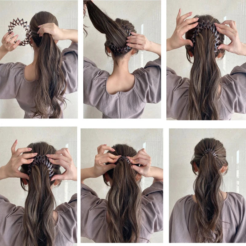 Magic Hair Pins Clips Bird Nest Shaped Hair Holder Matte Hair Ring Ball Head  High Ponytail Hair Device Women Hair Accessories
