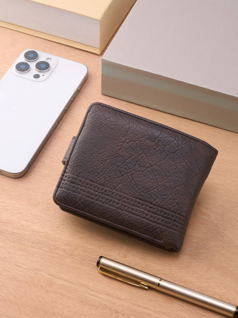 Men's Leather Zipper Wallet | Slim Short Multi-card Holder with Coin Pocket alternate view