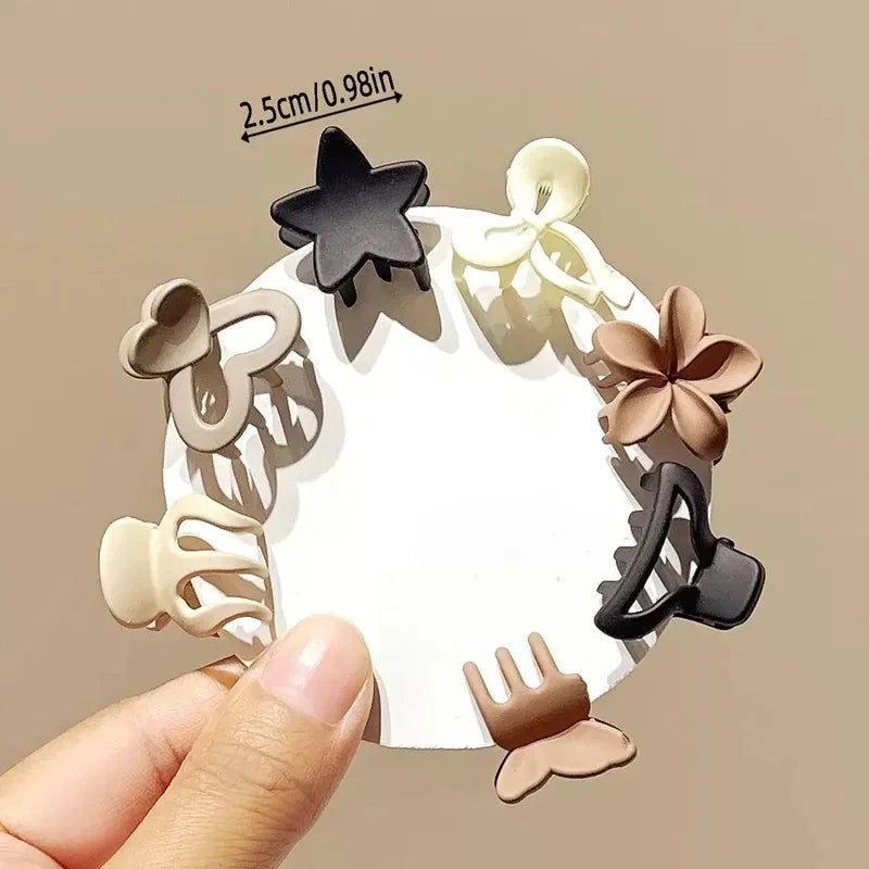 10/20/30Pcs Small Flower Hair Claw Clips for Women Girls Matte Rectange Jaw Clips Semicircle Barrettes for Thin Hair