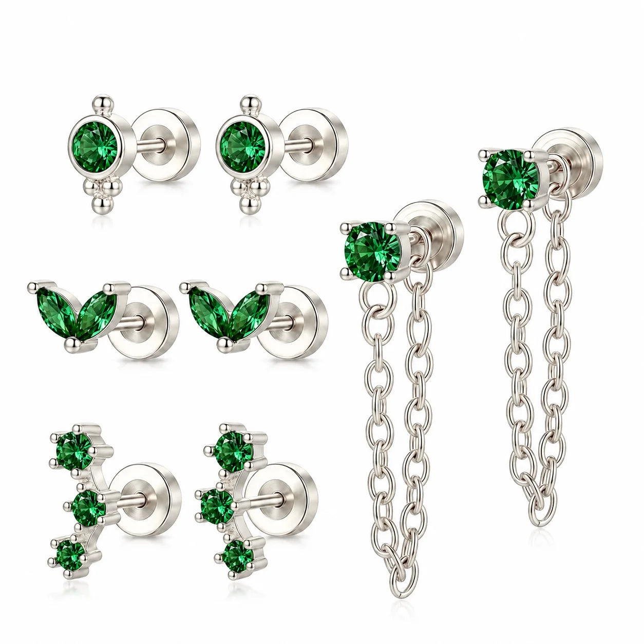 EVISPOL 18G Stainless Steel Flat Back Stud Earrings for Women Men Hypoallergenic Gr additional angle