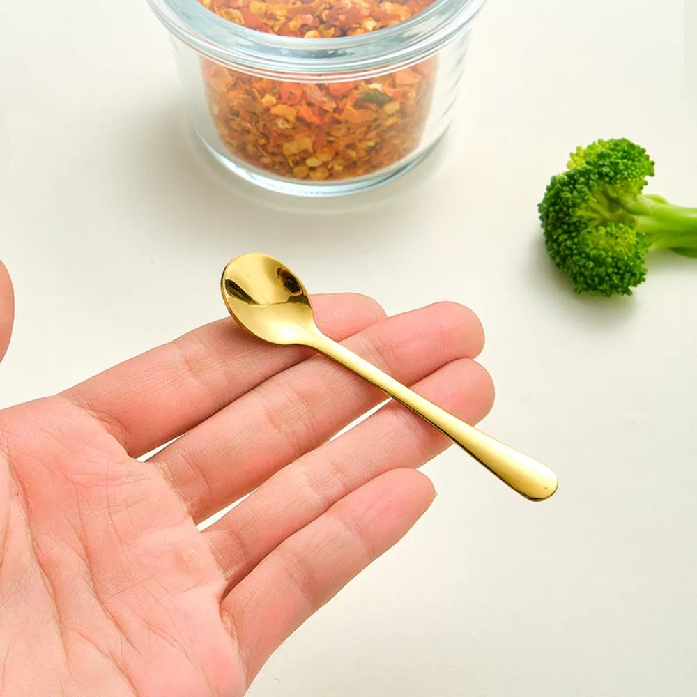 Portable Stainless Steel Tiny Spoon Set | Mini Coffee Spoons for Small Jars detail view