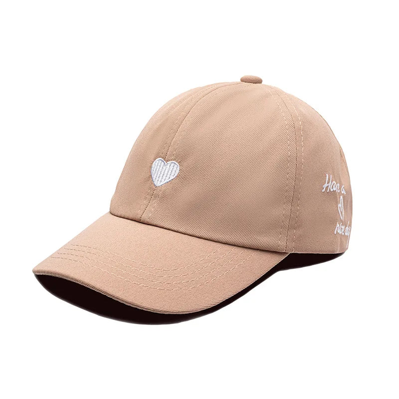 Sweet Heart Kids Girl Hat | Embroidery Cotton Ponytail Baseball Cap for Spring Summ additional angle