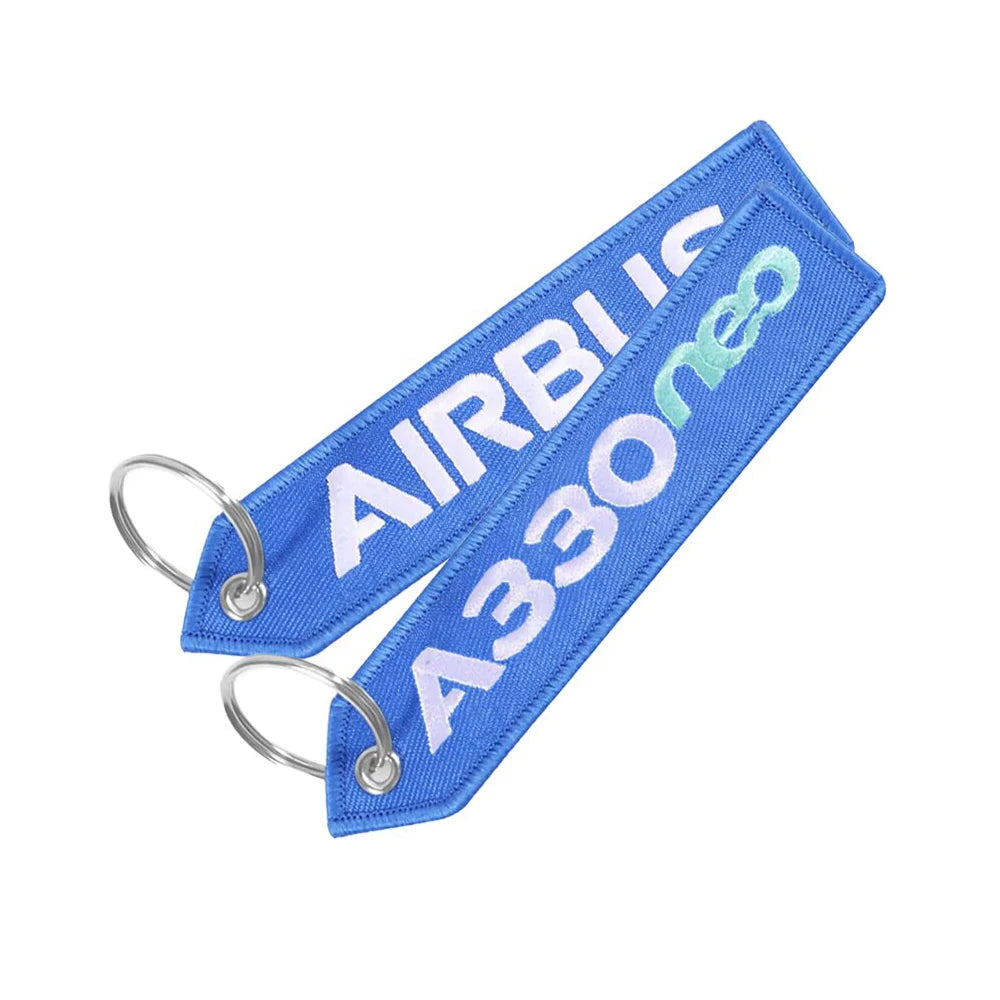 Airbus A330 NEO Keychain | Double-Sided Embroidery Aviation Gift additional angle
