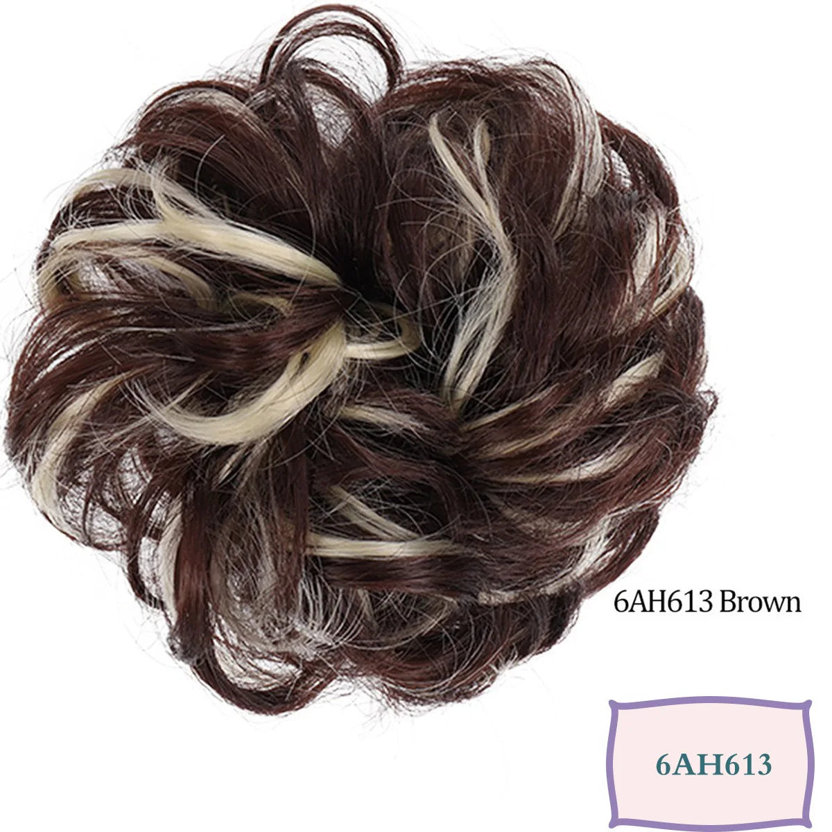 Synthetic Messy Hair Bun Chignon Scrunchies Fake Hair Band Braid Elastic Hairpiece Tai close-up view
