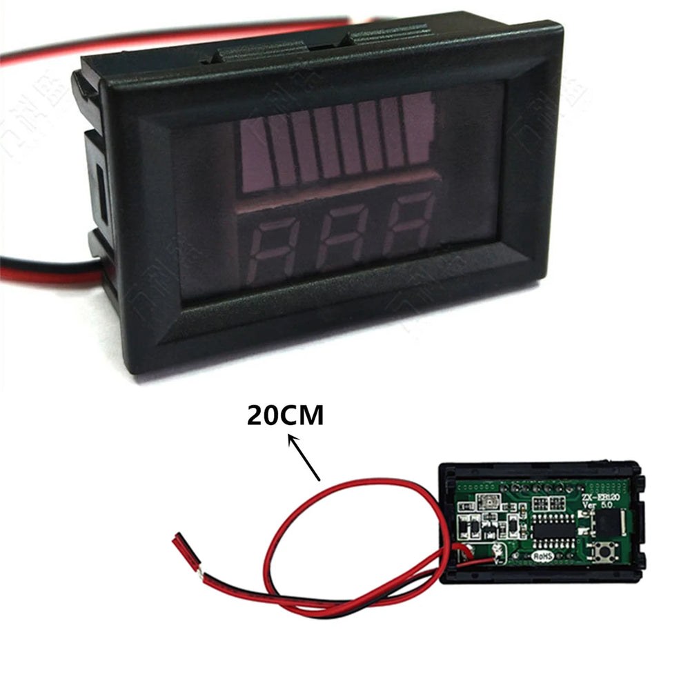 0.56'' LCD Digital Voltmeter 12V-72V Battery Capacity Indicator lifestyle view