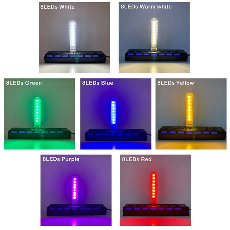 Mini USB LED Desk Lamp | 8 Color Night Light with Eye Protection additional angle