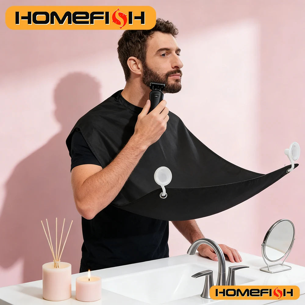 Men's Shaving Apron | Waterproof Barber Bib for Mess-Free Trimming lifestyle view