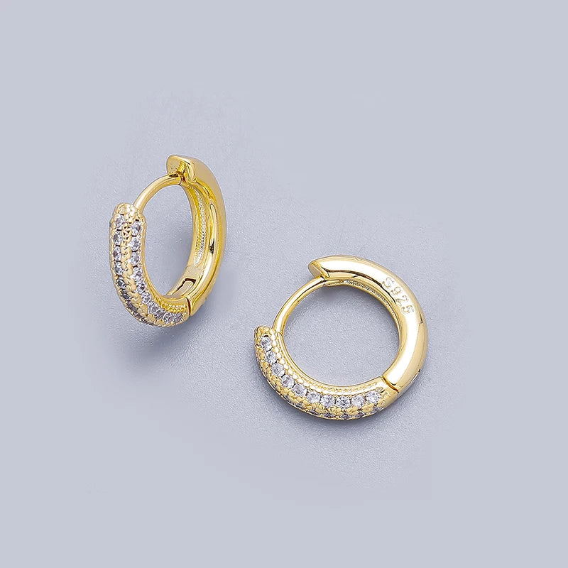 ANENJERY CZ Zircon Circle Hoop Earrings for Women Men Punk Trendy Party Accessories F alternate view