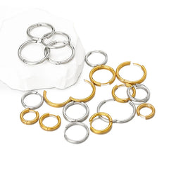 10pcs Stainless Steel Hoop Earrings Set | Fashion Huggie Earrings for Women and Men alternate view