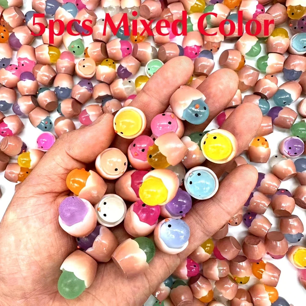 Luminous Cute Eggshell Chick Play House Toy Egg White Resin Car Decoration Diy Jewelr alternate view